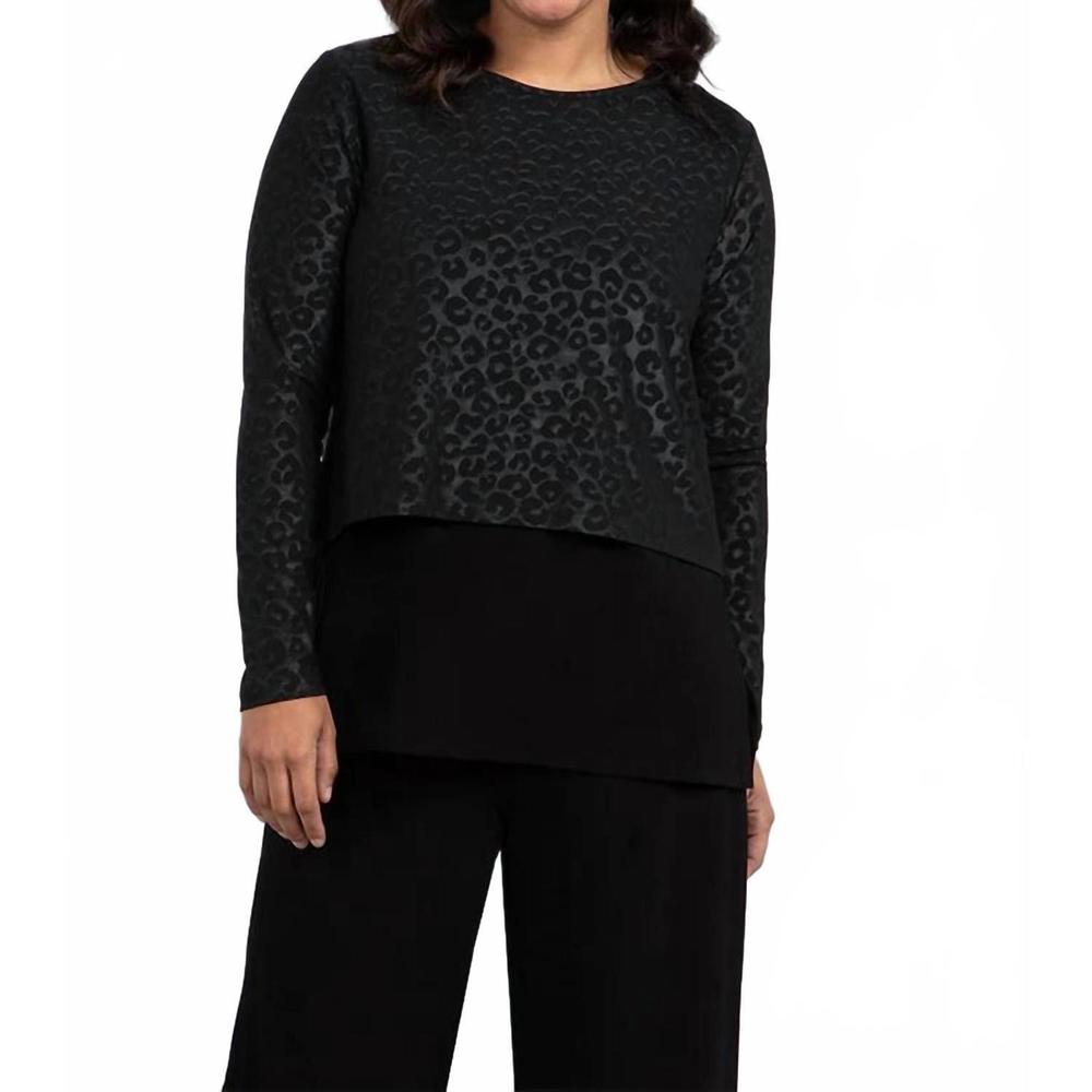 NEW SYMPLI go to crop top in black animal